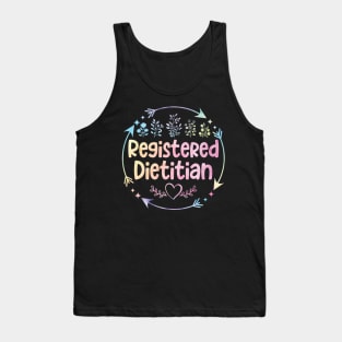 Registered Dietitian cute floral watercolor Tank Top